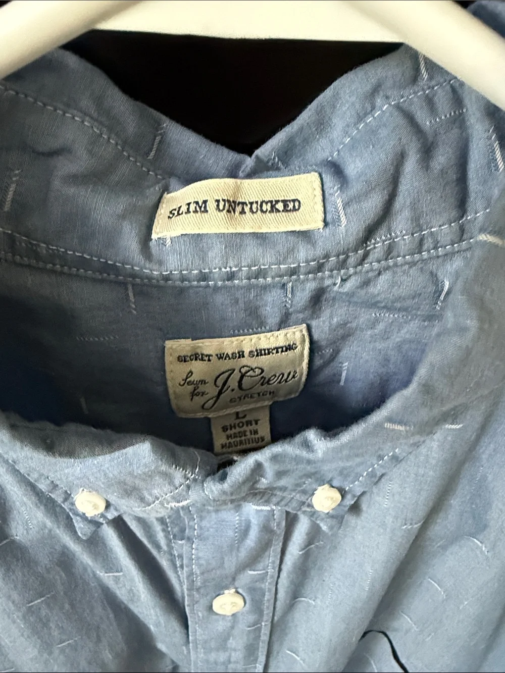 J. Crew Light Blue Patterned Cotton Button-Down Shirt